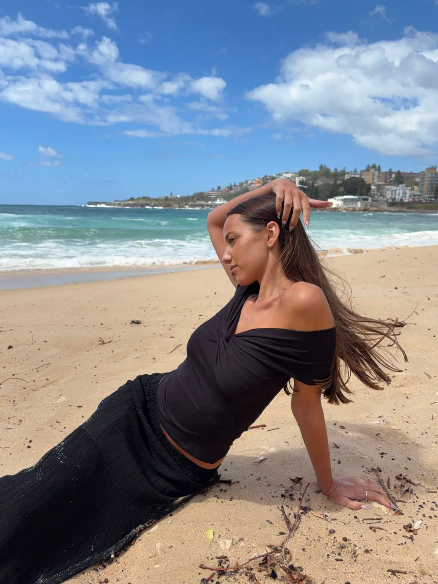 Abigail off shoulder top - Sort