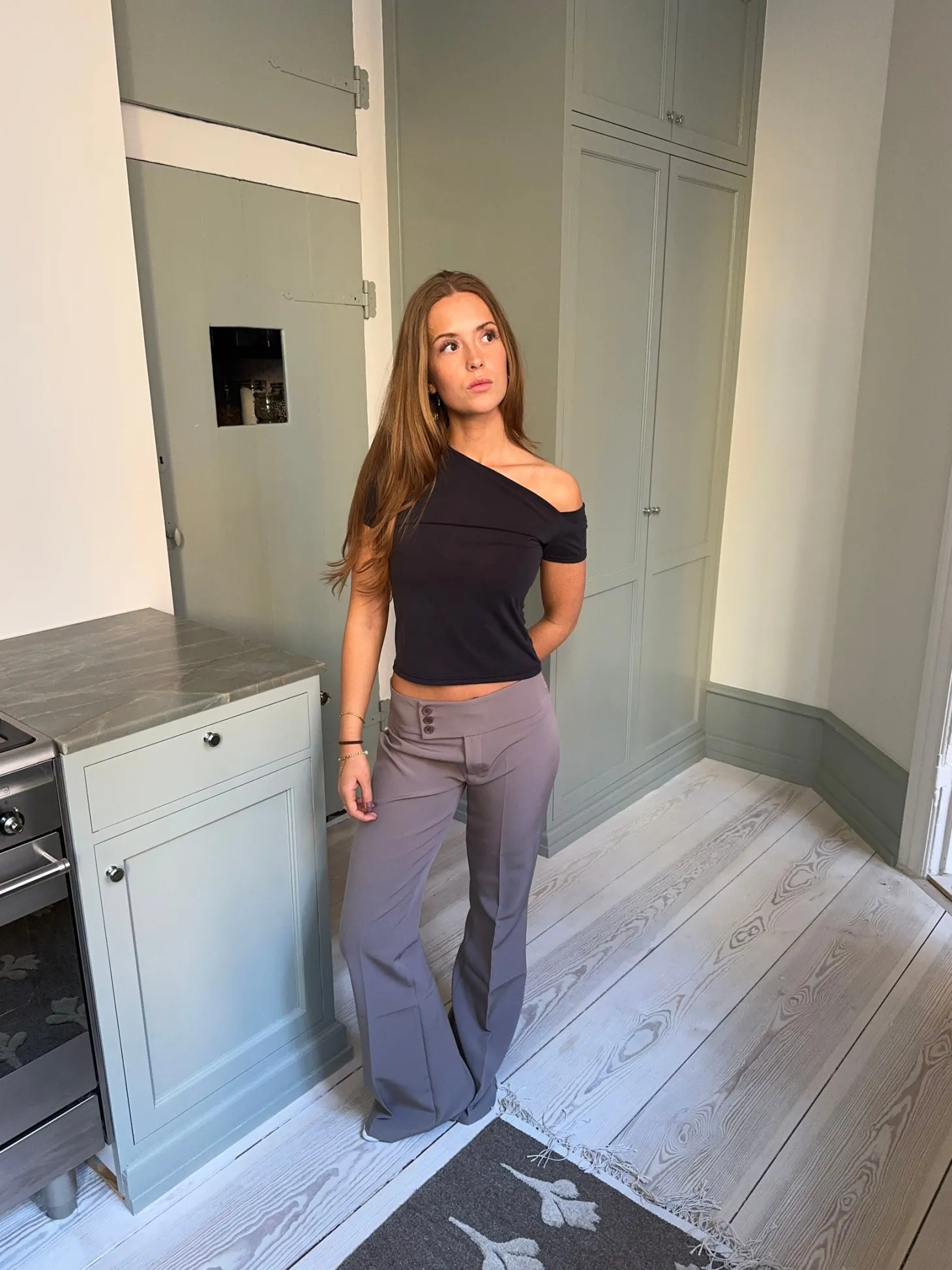 Adelita lavtaljede suitbukser - Taupe