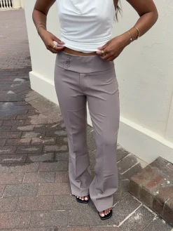 Adelita lavtaljede suitbukser - Taupe