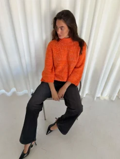 Aire striktrøje med turtleneck - Orange