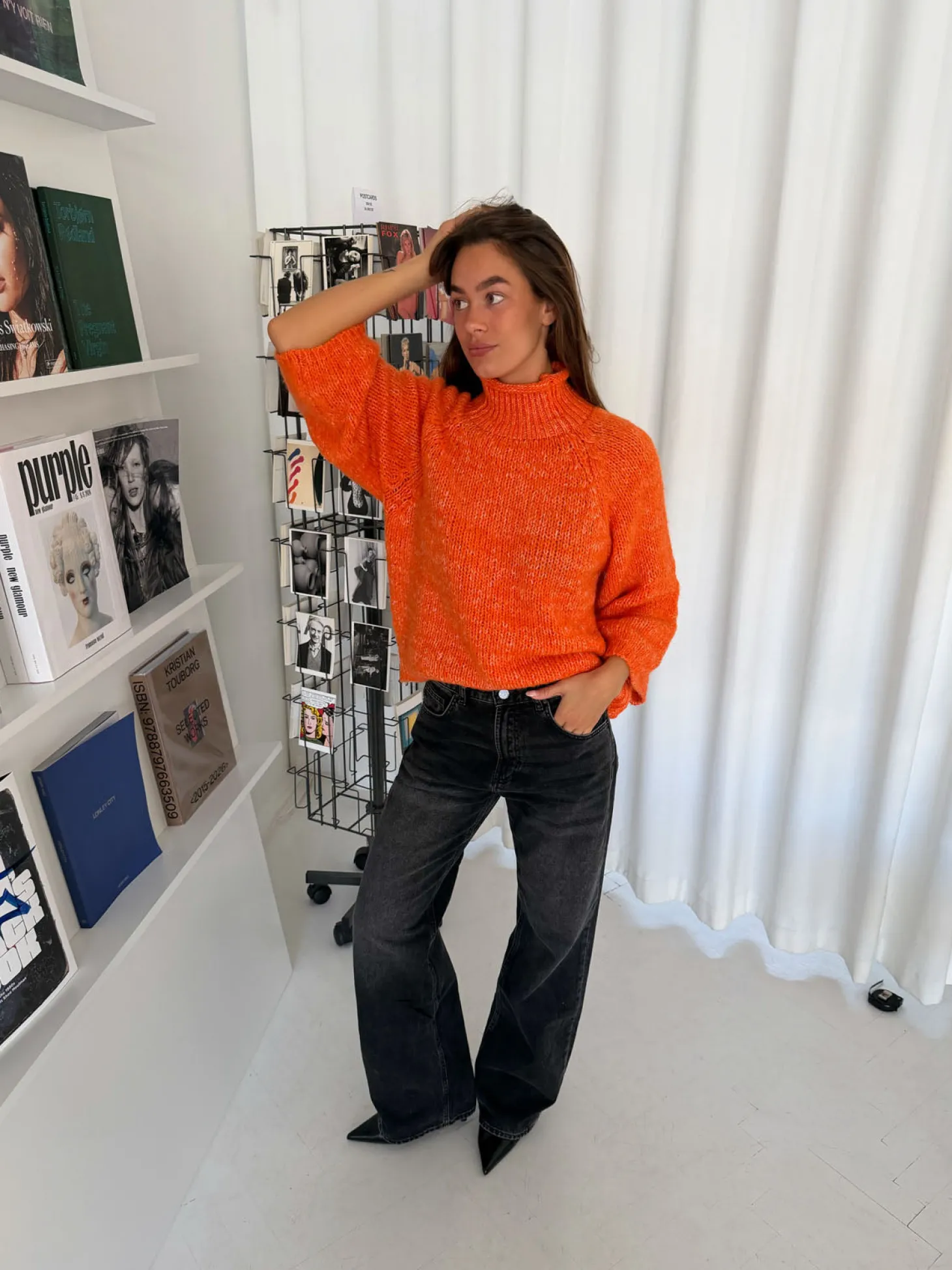Aire striktrøje med turtleneck - Orange