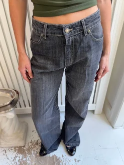 Alaia lavtaljede jeans med lyn detalje - Grå denim