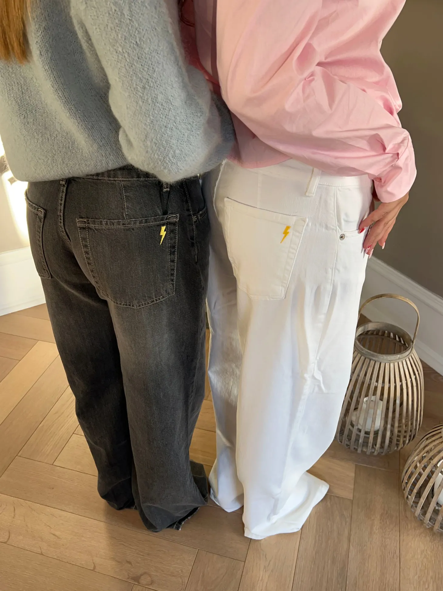 Alaia lavtaljede jeans med lyn detalje - Grå denim