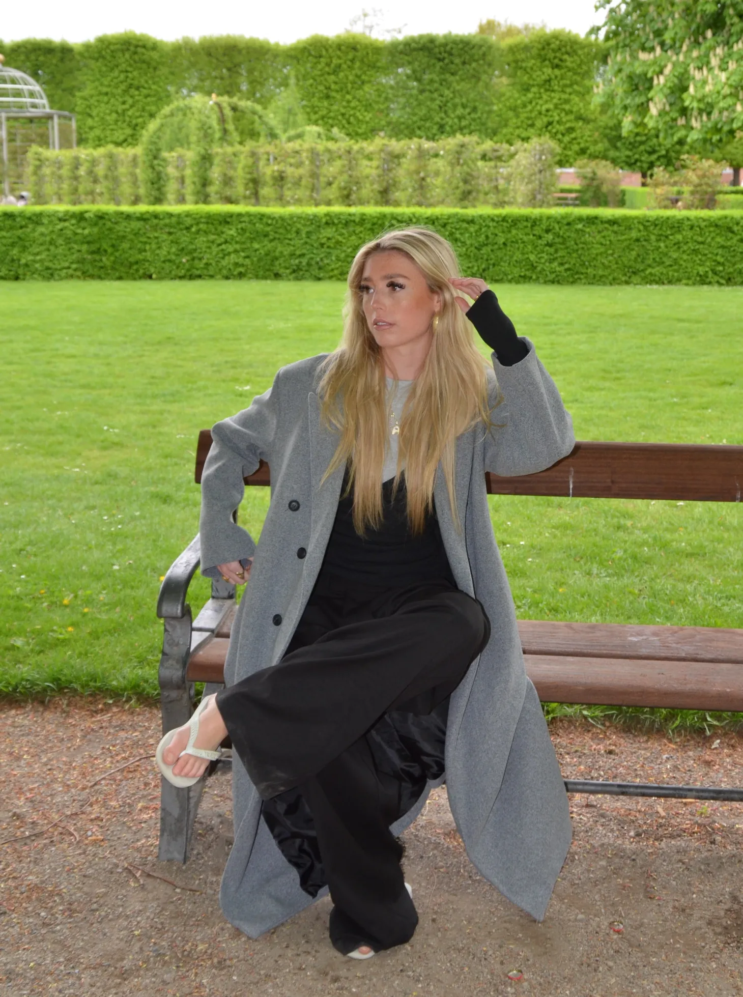 Alva oversized frakke - Grå