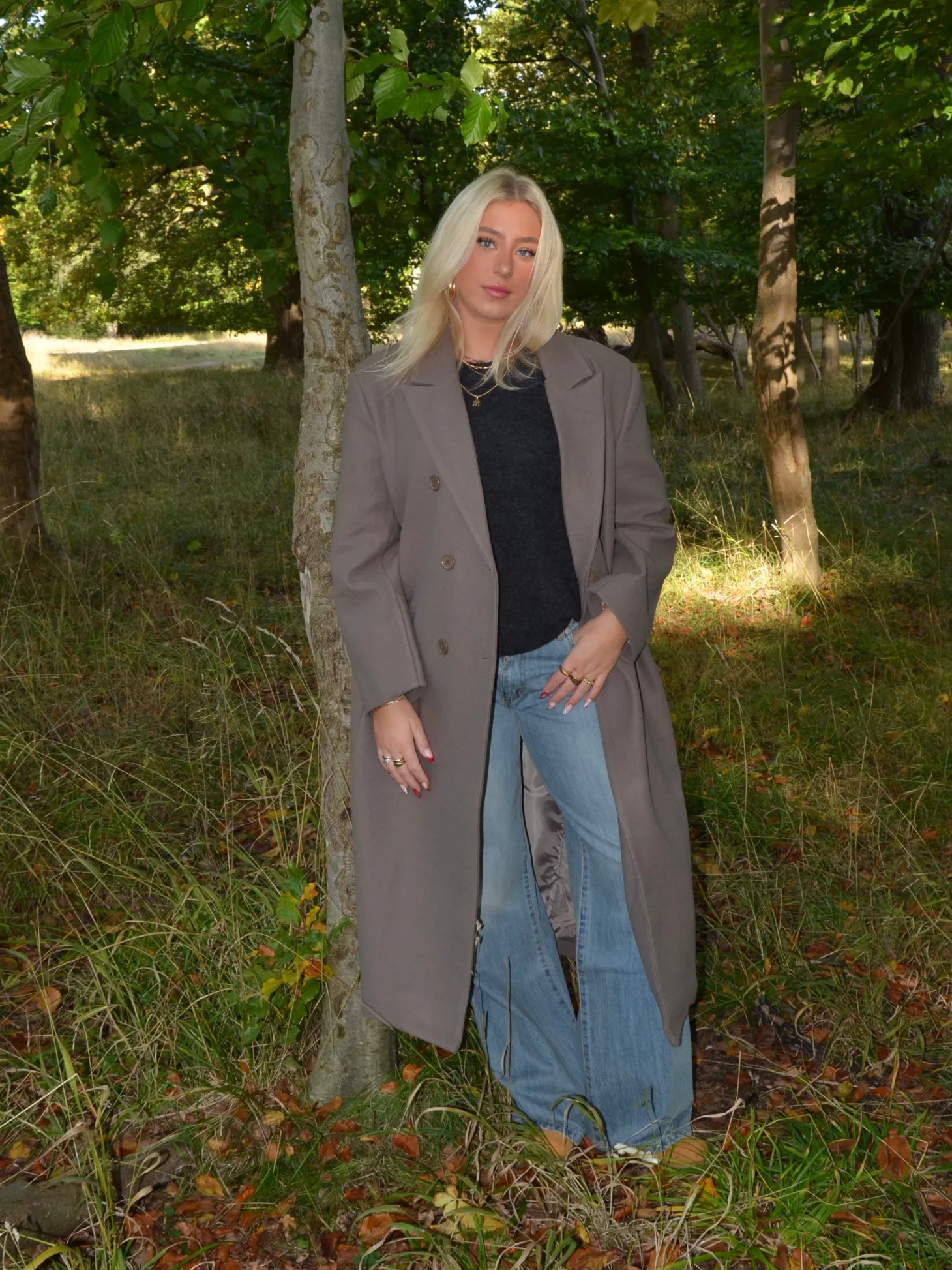 Alva oversized frakke - Taupe
