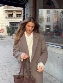 Alva oversized frakke - Taupe