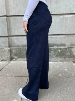 Amalia stribede bukser - navy
