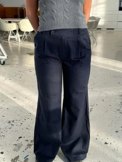 Amalia stribede bukser - navy