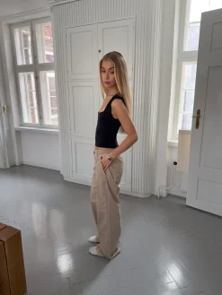 Ama lærredsbukser - Beige