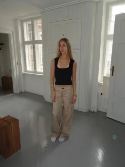 Ama lærredsbukser - Beige