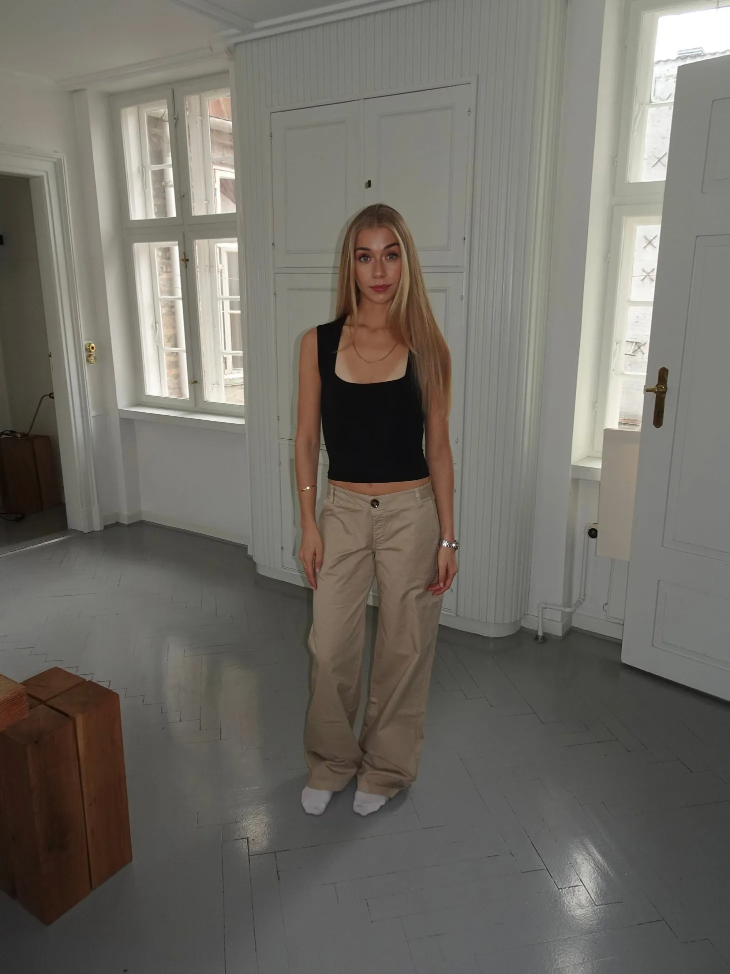Ama lærredsbukser - Beige