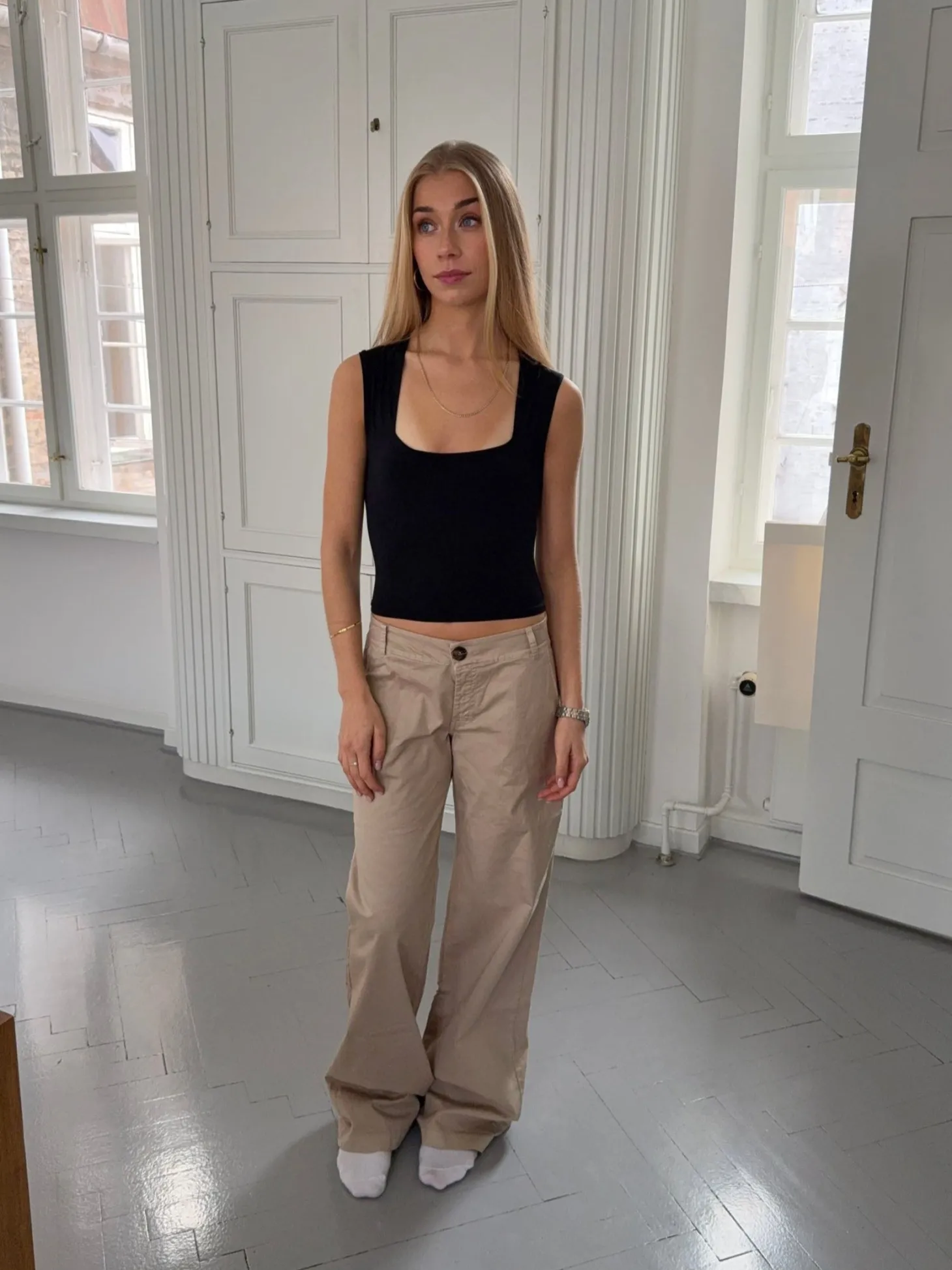 Ama lærredsbukser - Beige