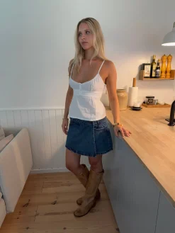 Amilie denimskort - Blå