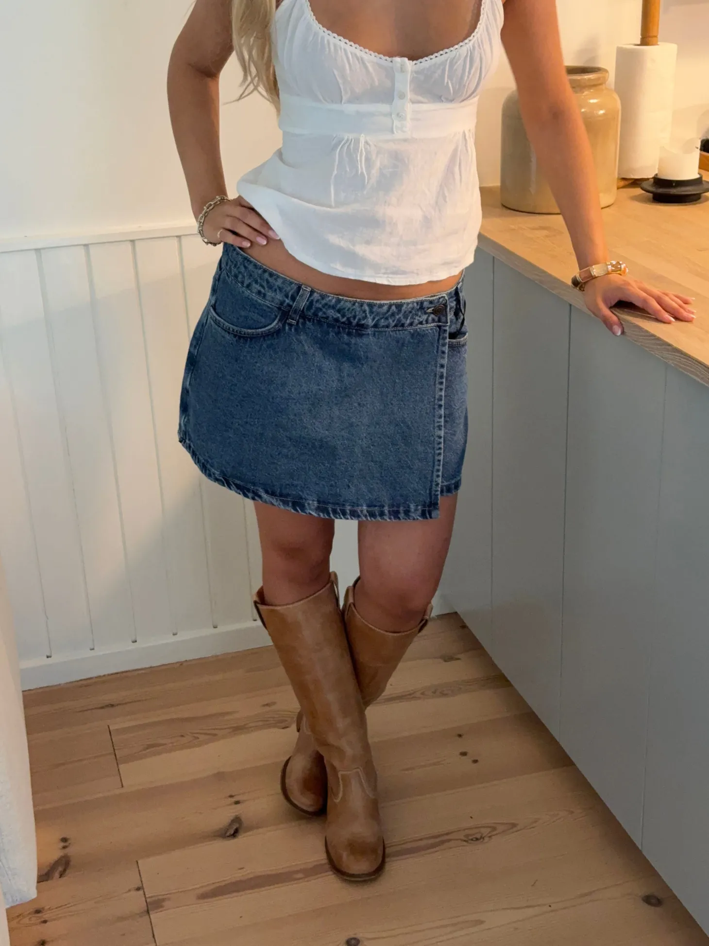 Amilie denimskort - Blå