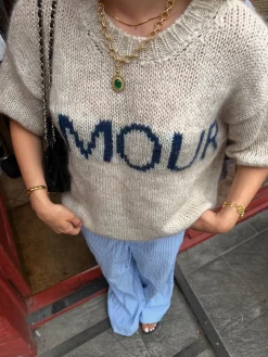 Amour striktrøje - Beige