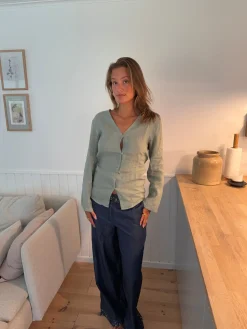 Amula hørskjorte - Lys kaki