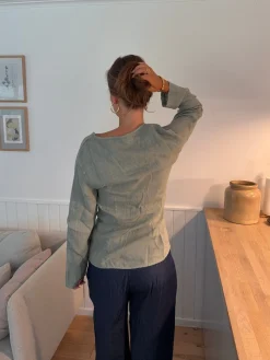 Amula hørskjorte - Lys kaki