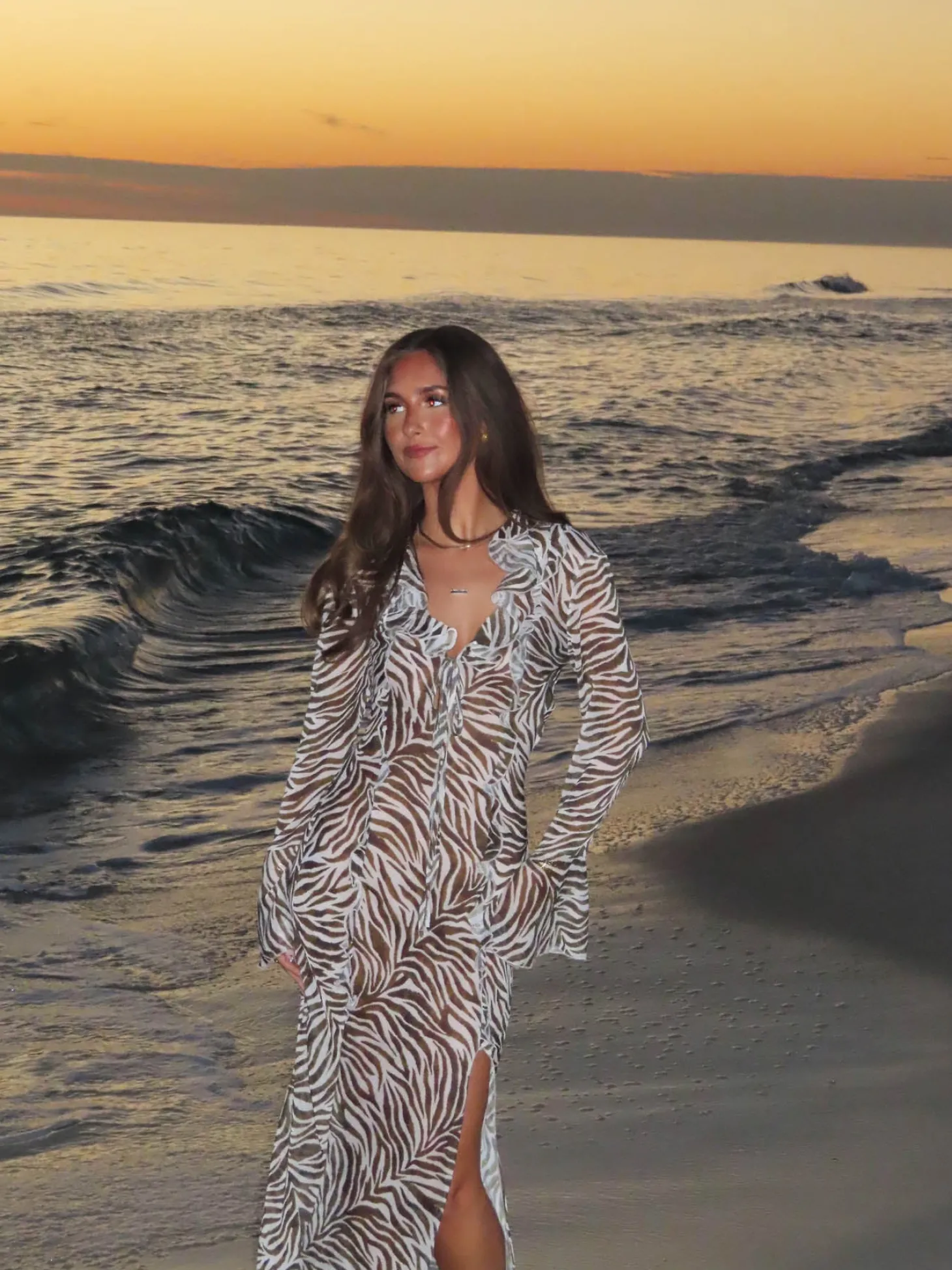 Amy kjole i zebraprint - Sort/hvid