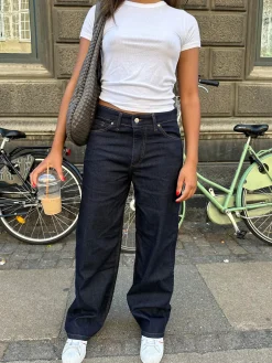 Anemon oversized jeans - Mørk denim