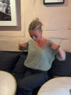 Annaly mohair cardigan - Sage grøn