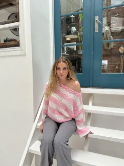 Anna Olympia striktrøje - Lyserød
