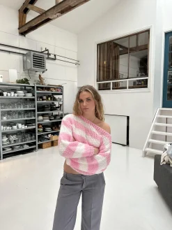 Anna Olympia striktrøje - Lyserød