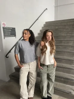 Arabella strikket t-shirt - Grå