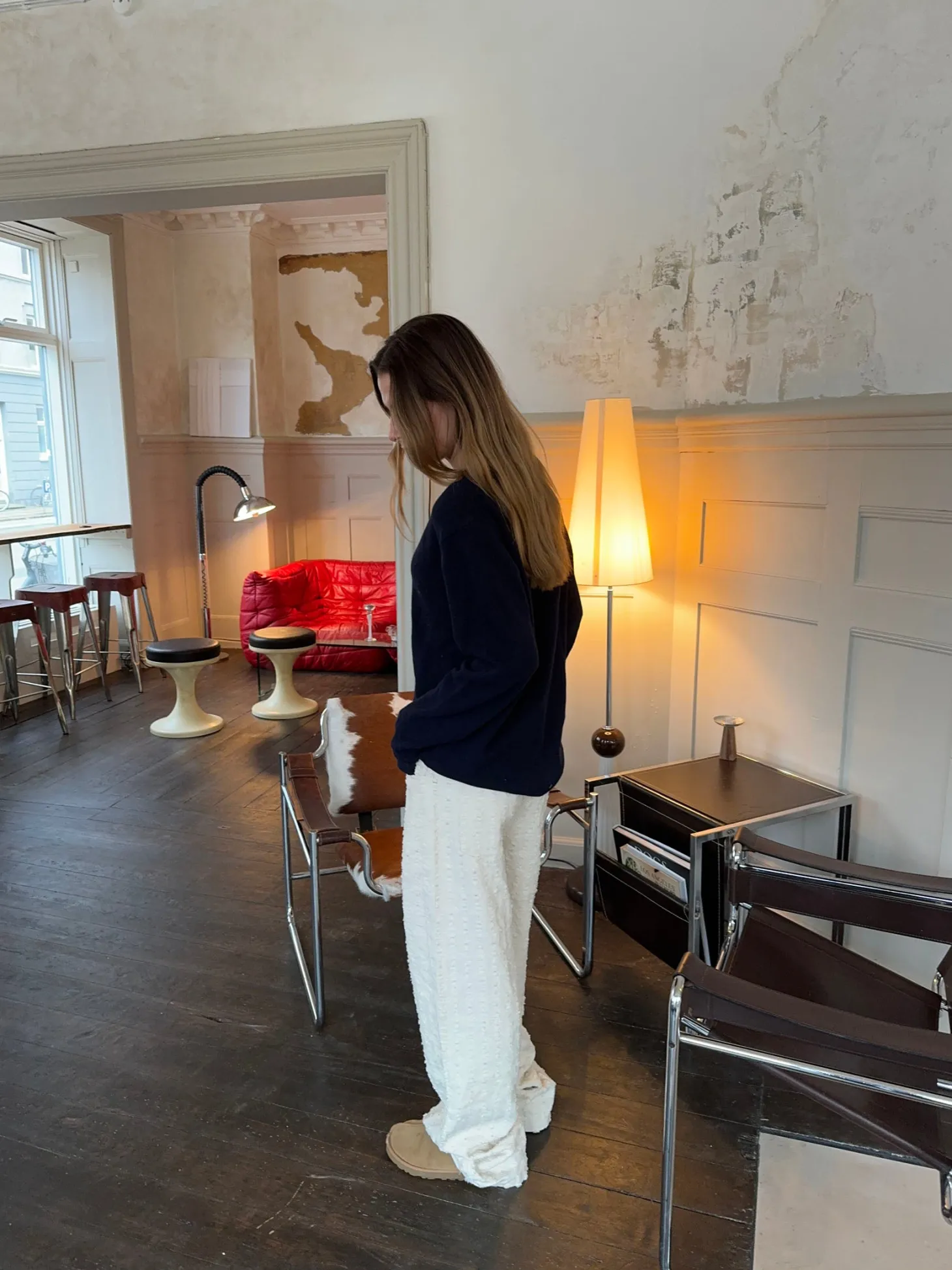 Ariana bukser med mønster - Off white