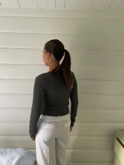 Ariella square neck bluse - Mørkegrøn