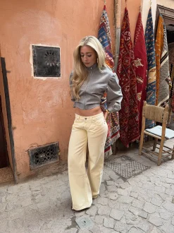 Audrena lavtaljede jeans - Gul