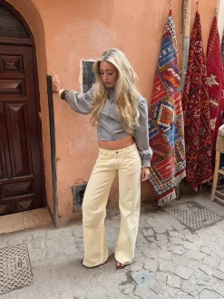 Audrena lavtaljede jeans - Gul