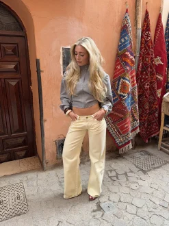 Audrena lavtaljede jeans - Gul