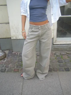Audrey jeans - Sage grøn