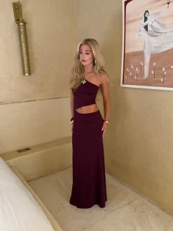 Baili maxikjole med snit - Lilla