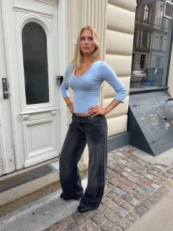 Bekka jeans med nitter - Sort