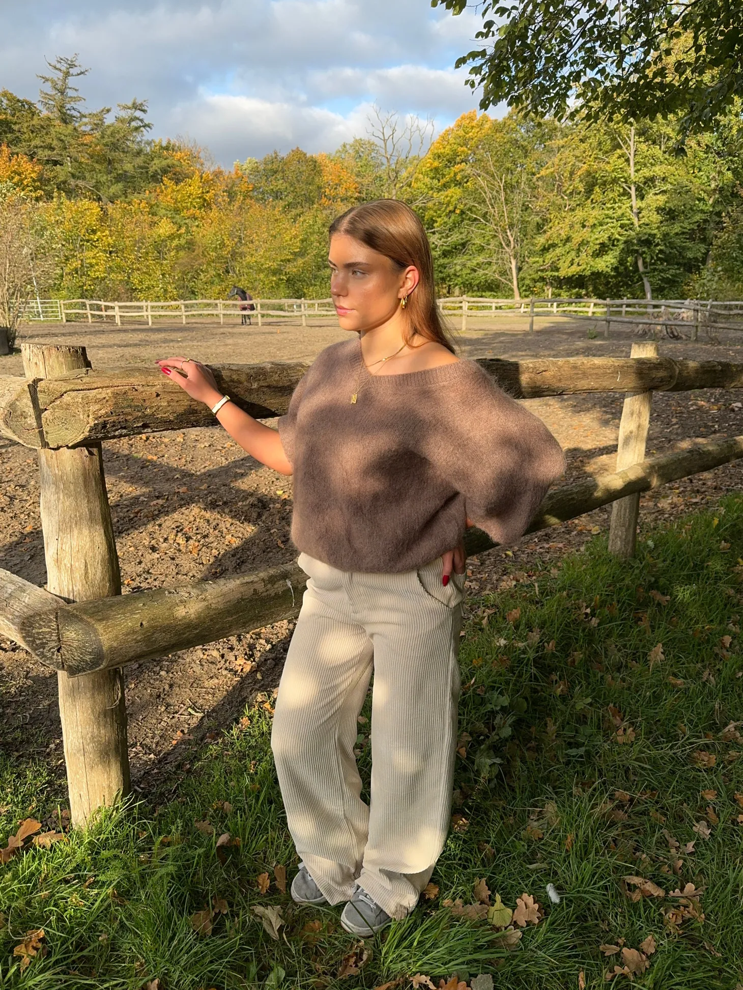 Betsy baggy fløjlsbukser - Off white