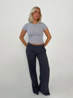 Britney lavtaljede suit bukser - grå