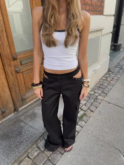 Brunina bukser med detaljer - Sort