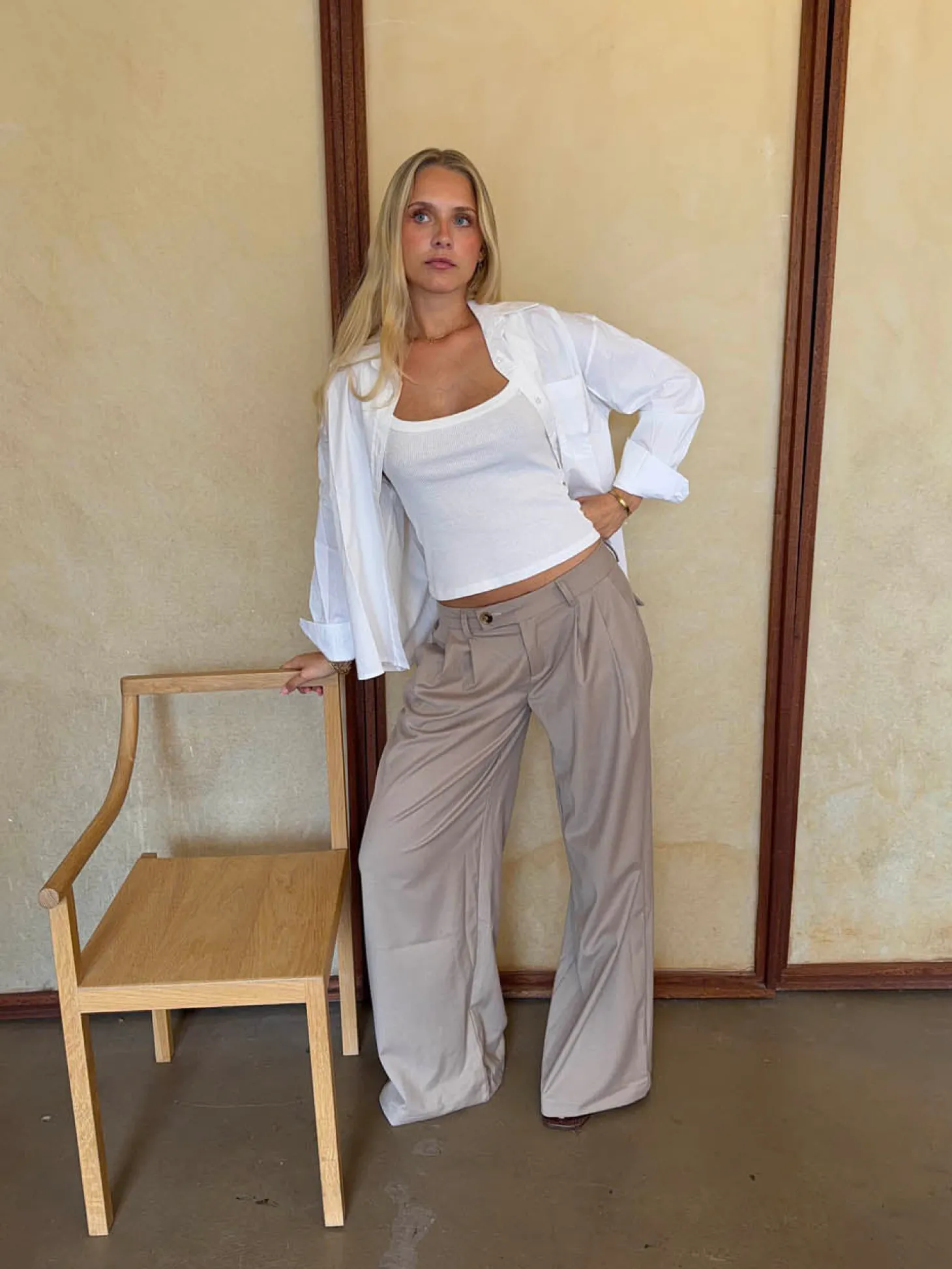 Camilla oversized suitbukser - Beige