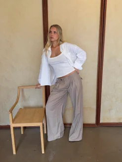 Camilla oversized suitbukser - Beige