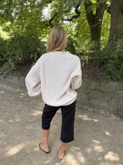 Carina strik med ærmedetalje - Beige