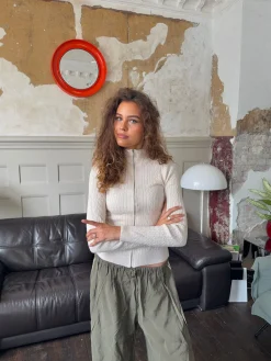 Carly kabelstrik med lynlås - Off white