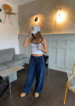 Christina fløjlsbukser - Navy