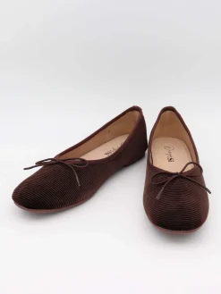 Cossetta ballerina med riller - Mørkebrun