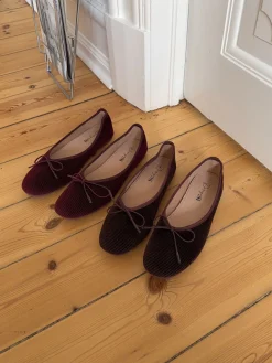 Cossetta ballerina med riller - Mørkebrun