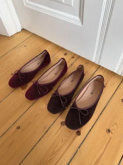Cossetta ballerina med riller - Mørkebrun