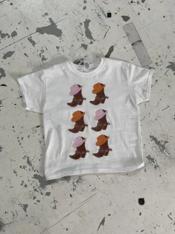 Cowboy boots baby tee - Hvid