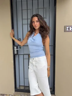 Crystal halterneck top - Blå