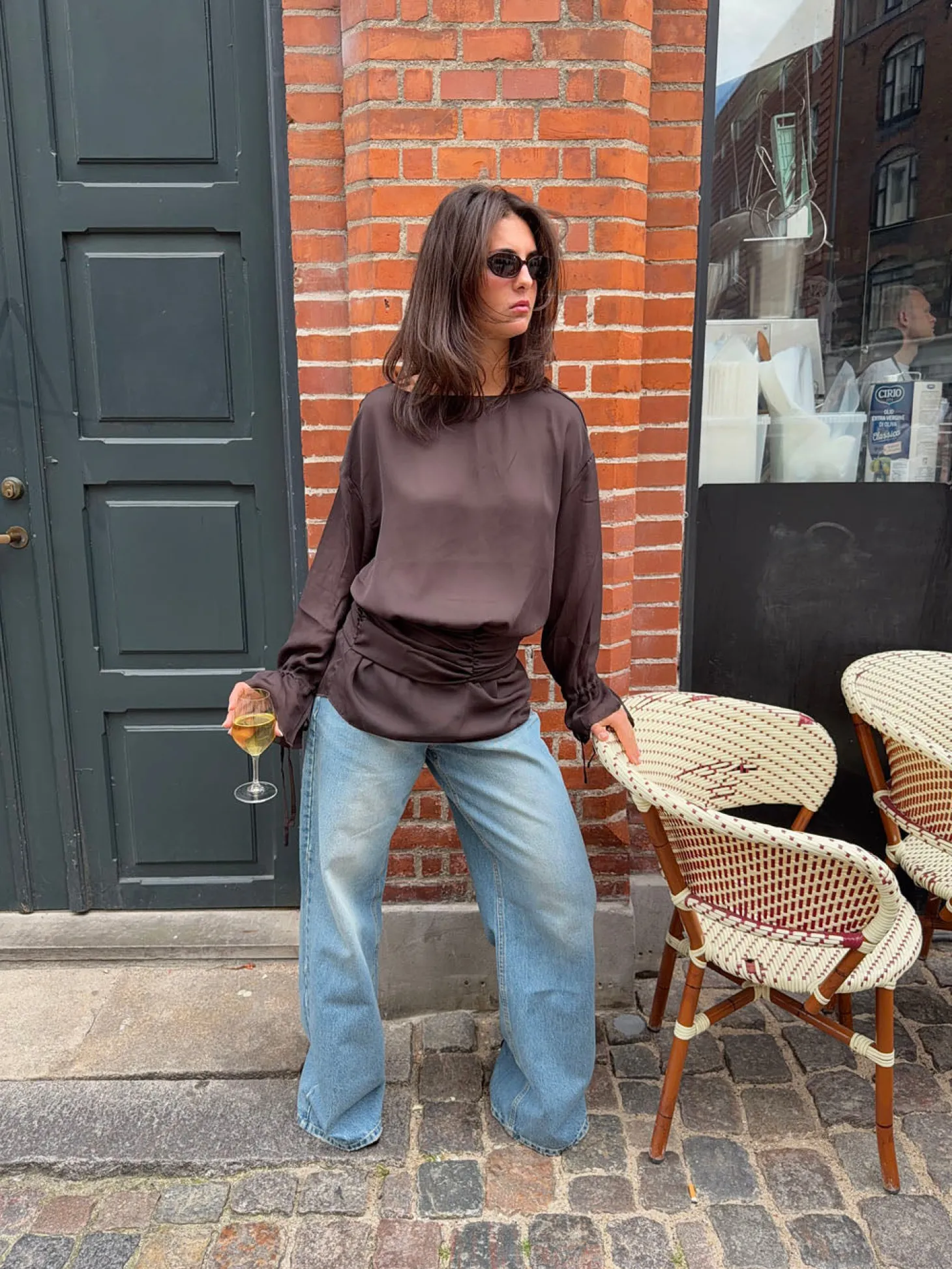 Dalya meshbluse - Brun