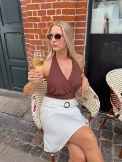 Darina halterneck top - Brun